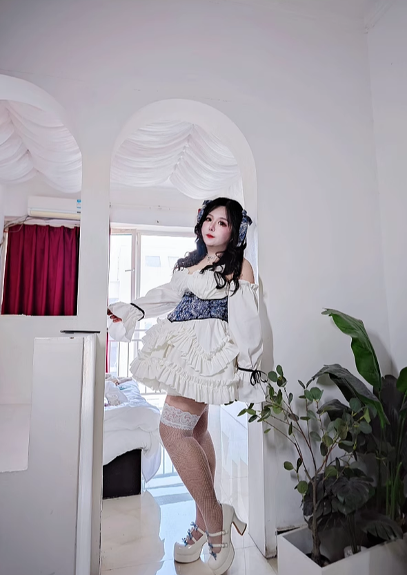 Rouroudream - Plus Size Lolita JSK Dress Set Corset Palace Lolita Princess Dress