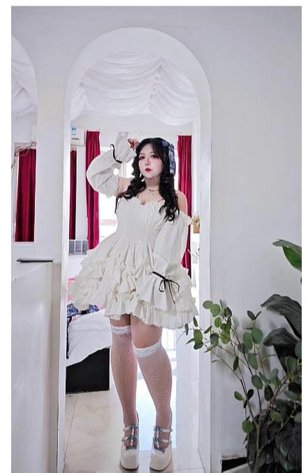 Rouroudream - Plus Size Lolita JSK Dress Set Corset Palace Lolita Princess Dress