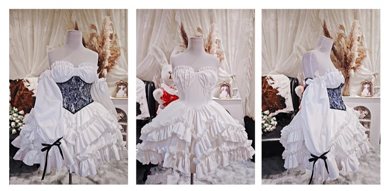 Rouroudream - Plus Size Lolita JSK Dress Set Corset Palace Lolita Princess Dress