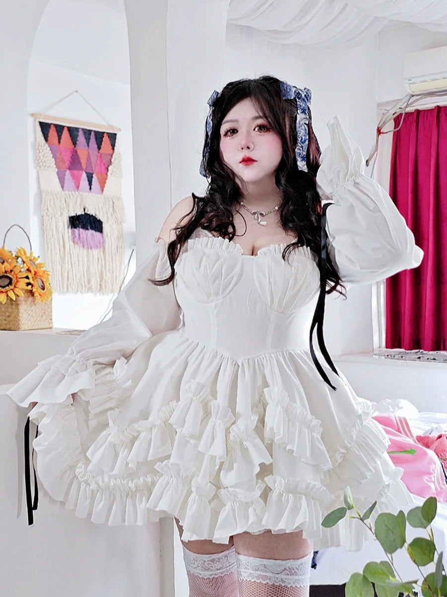 Rouroudream - Plus Size Lolita JSK Dress Set Corset Palace Lolita Princess Dress