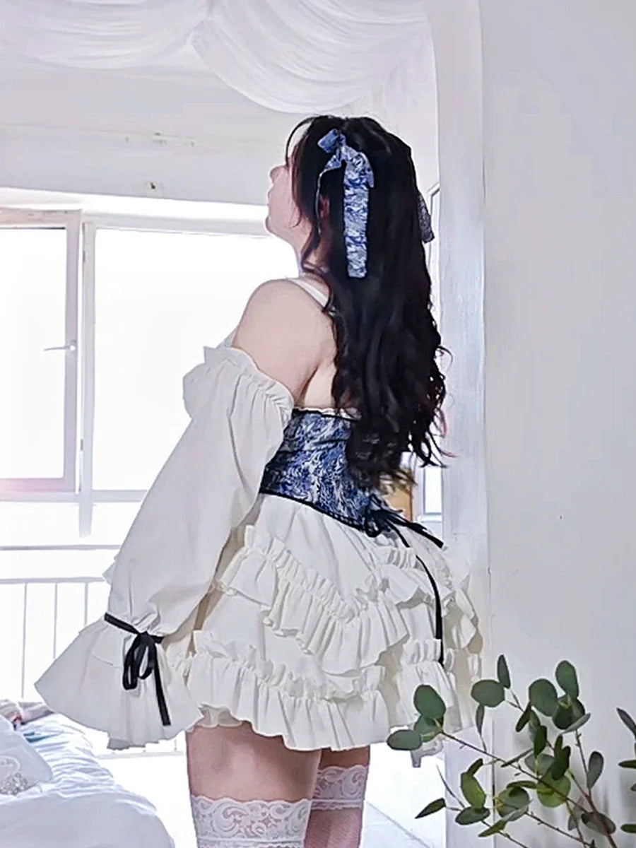 Rouroudream - Plus Size Lolita JSK Dress Set Corset Palace Lolita Princess Dress