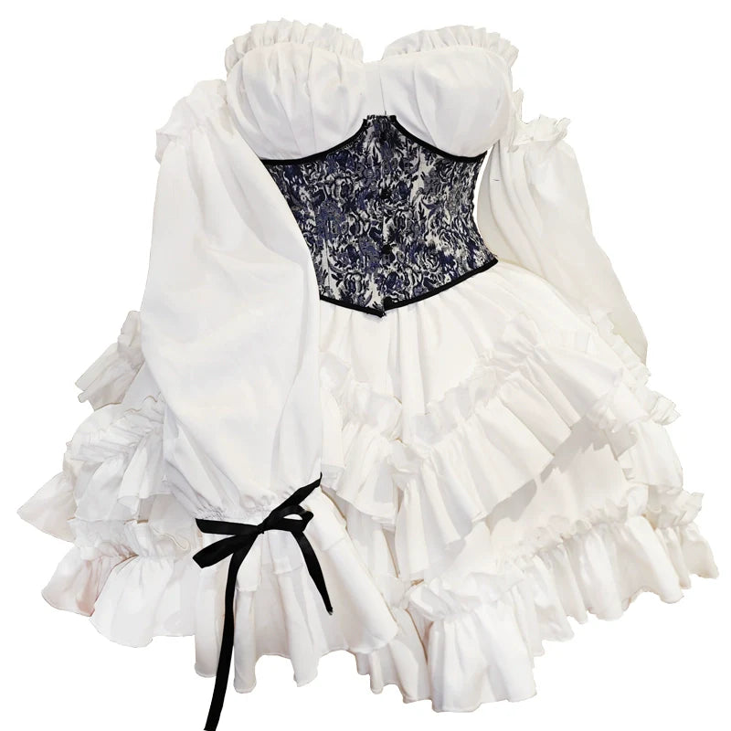 Rouroudream - Plus Size Lolita JSK Dress Set Corset Palace Lolita Princess Dress