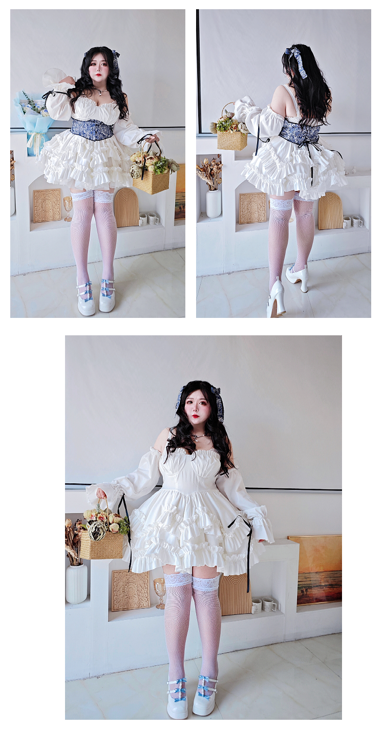 Rouroudream - Plus Size Lolita JSK Dress Set Corset Palace Lolita Princess Dress