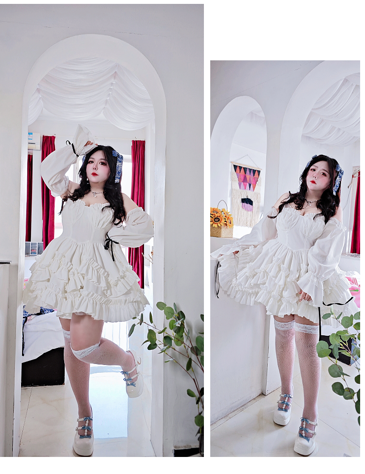 Rouroudream - Plus Size Lolita JSK Dress Set Corset Palace Lolita Princess Dress